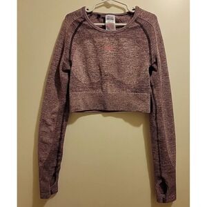 Gymshark Seamless Flex Purple Long Sleeve Crop Top Size Small